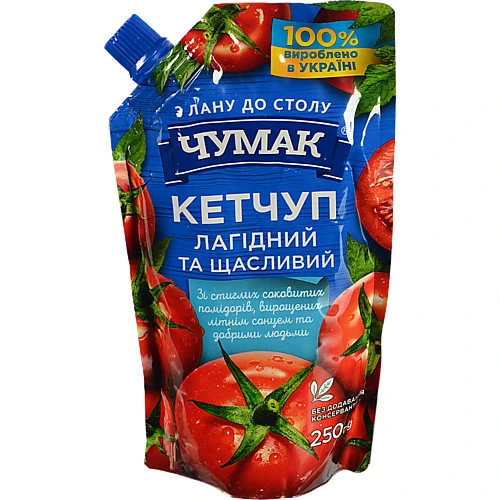 Кетчуп Чумак 250г лагідний д.п