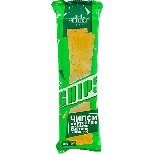 Чипси Multico 70г сметана зелень