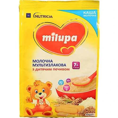 Каша Milupa 210г молочна мультизлакова з печивом 7м+