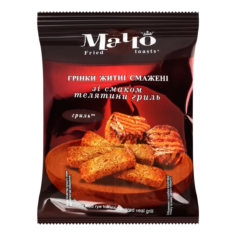 Грінки житні смажені зі смаком телятини гриль Мачо м/у 65г