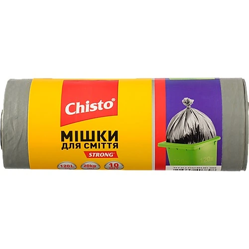Мішки для сміття 120л Strong Chisto 10шт