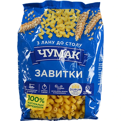 Макарони Чумак 400г завитки