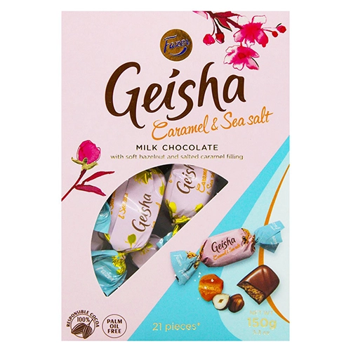 Цукерки Fazer 150г geisha карамель морськ.сіль