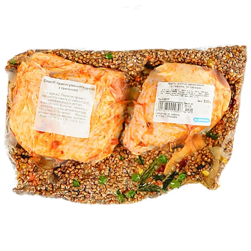 Чверть куряча маринована з гречкою та грибами