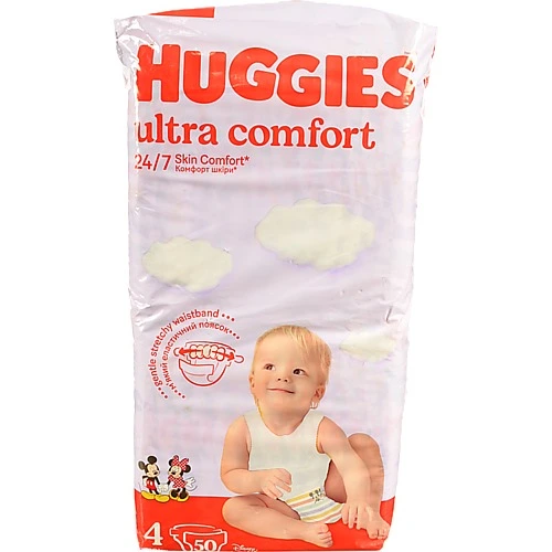 Підгузки Huggies Ultra Comfort Jumbo Унісекс Розмір 4 (7-18кг) - 50 штук