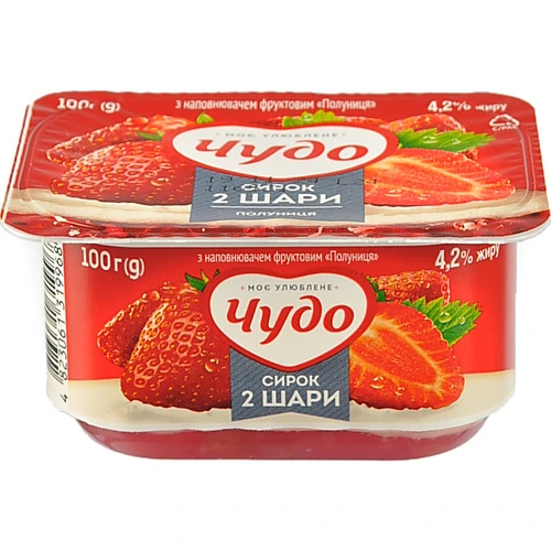Сирок Чудо 100г 4.2% полуниця ванночка