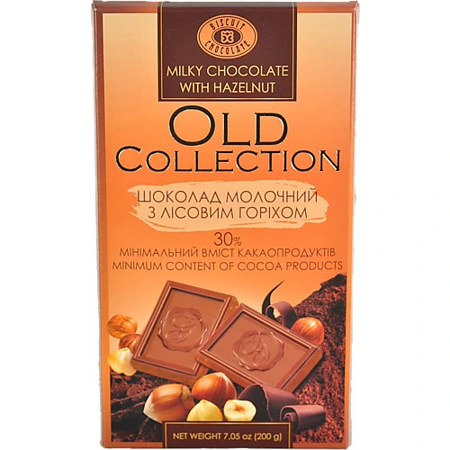 Шоколад ХКФ 200г old collection  лісовий горіх молочний