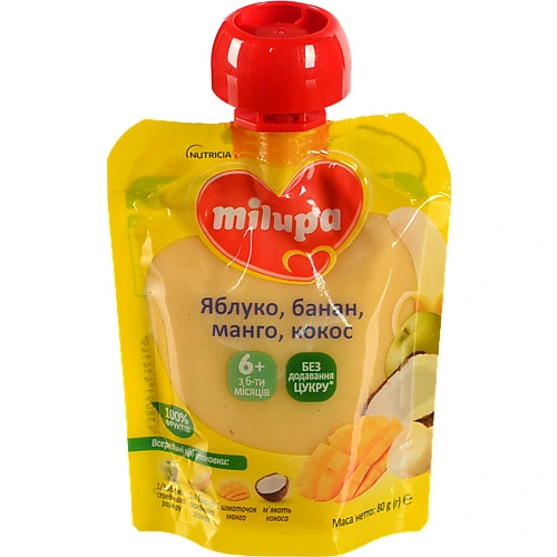 Пюре Milupa 80г яблуко банан манго кокос