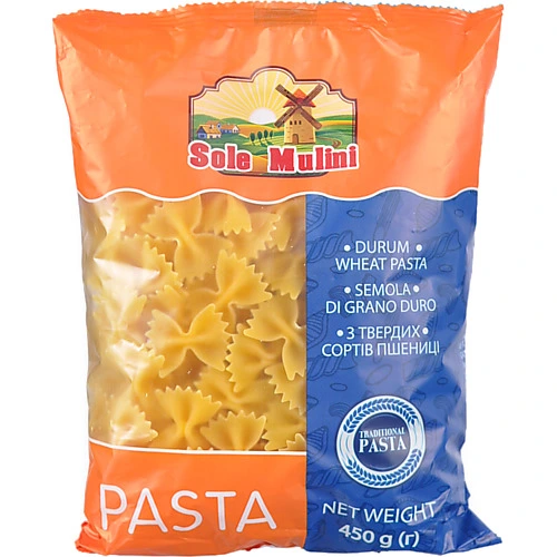 Макарони Sole Mulini 450г метелик твердих сортів