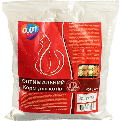 Корм д.котiв 0.01 400г оптимальний