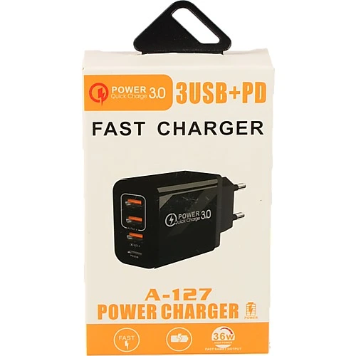 Багатопортовий зарядний пристрій з швидкою зарядкою 10W 2000mA, білий