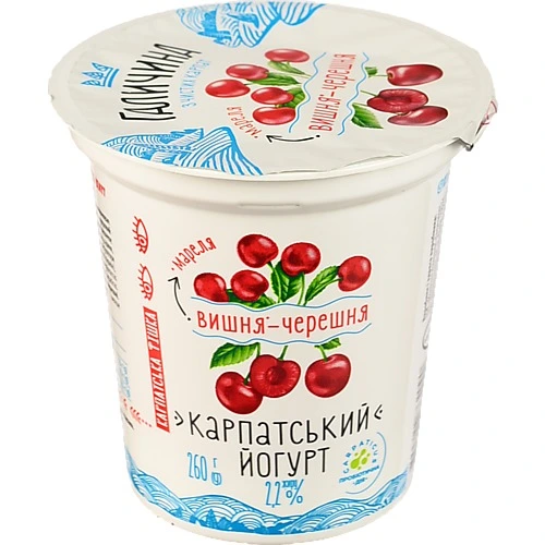 Йогурт Галичина Карпатський Вишня-черешня 2.2% 260г