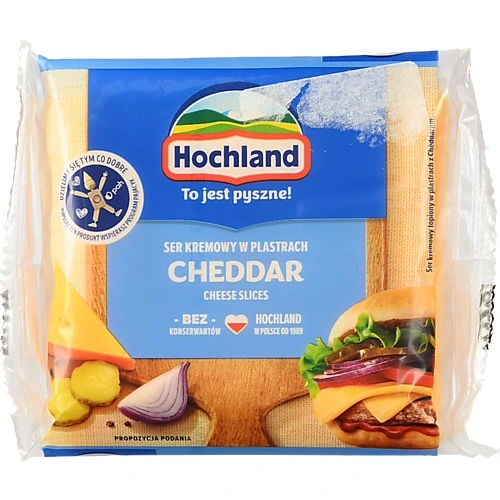 Сир плавлений 36% скибочки Cheddar Hochland м/у 130г
