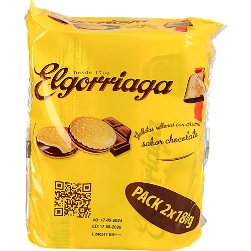 Печиво Elgorriaga 2х180г шоколад