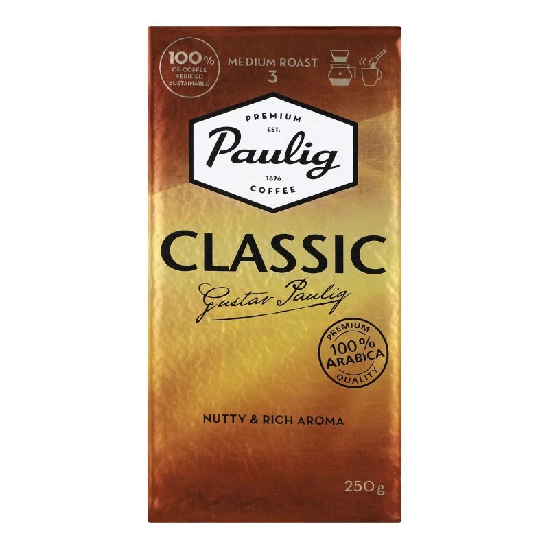 Кава натуральна смажена мелена Classic Paulig в/у 250г