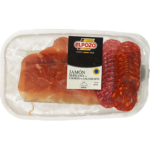 Хамон Serrano, чорізо, сальчічон Elpozo 120 г мікс нарізка