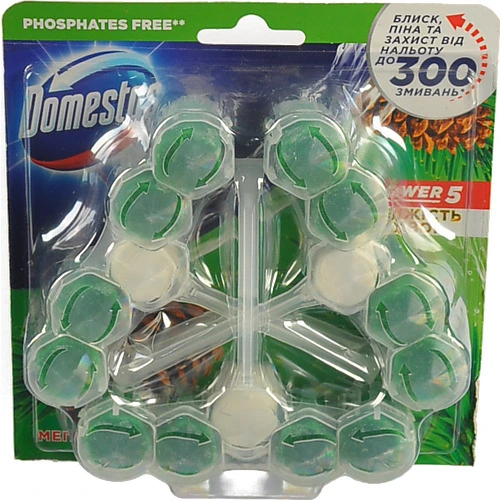Блок для очищення унітаза Свіжість Хвої Power 5 Domestos 3x55г