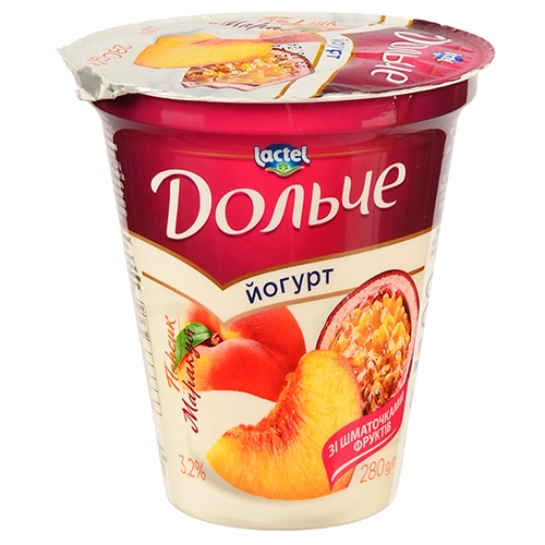 Йогурт 3.2% Персик-маракуйя Дольче 280г