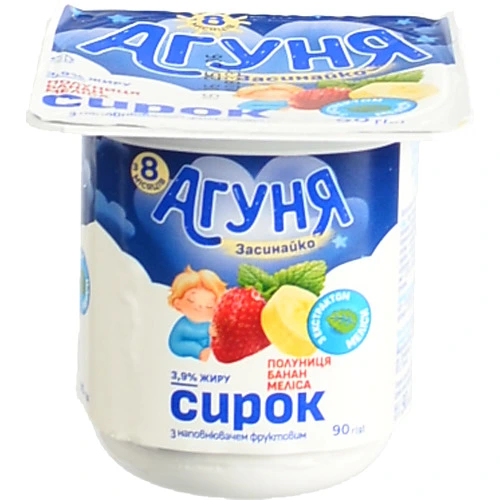 Сирок Агуня 90г 3.9% полуниця банан меліса