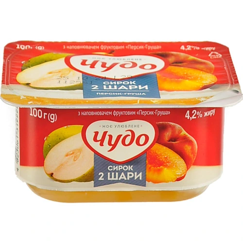Сирок Чудо 100г 4.2% персик груша ванночка