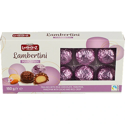 Цукерки Lambertz 200г шоколадні праліне марципан