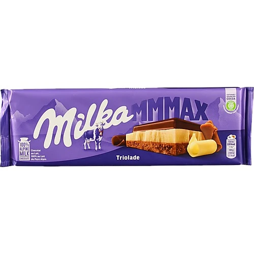 Шоколад тришаровий з молочним і білим шоколадом Triolade Milka м/у 280г