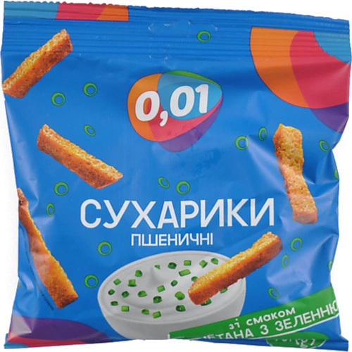 Сухарики 0.01 70г пшеничні сметана зелень