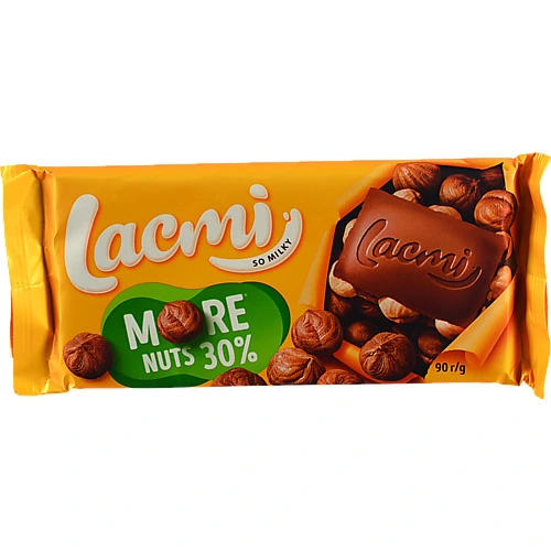 Шоколад Roshen 90г lacmi молочний цілий лісов.горіх