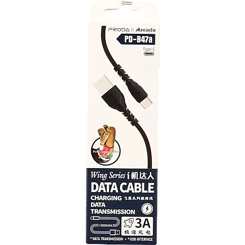 Type-C кабель Proda PD-B47a Wing. 1м. чорний