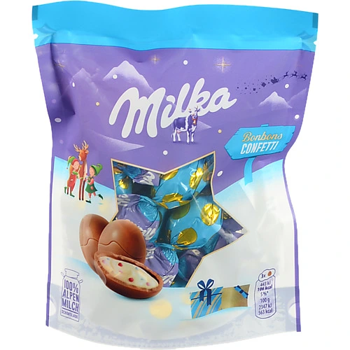 Шоколадна фігурка  Мілка 86г молочний з драже