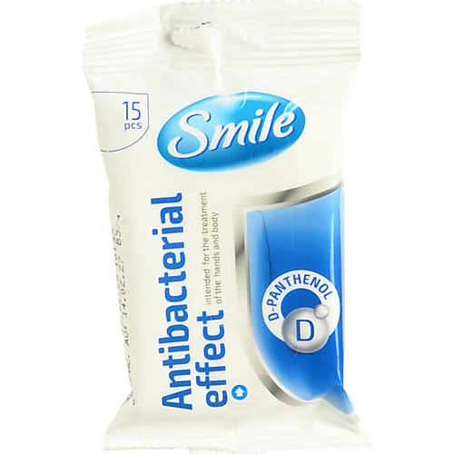 Серветки вологі Smile 15шт антисептик