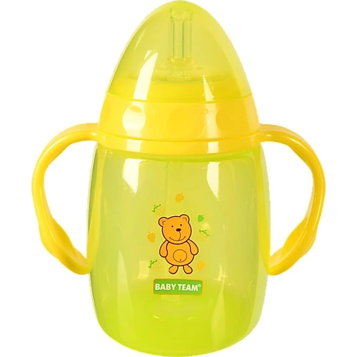 Поїльник для дітей від 10міс з силіконовою трубочкою та ручками 250мл Baby Team 1шт
