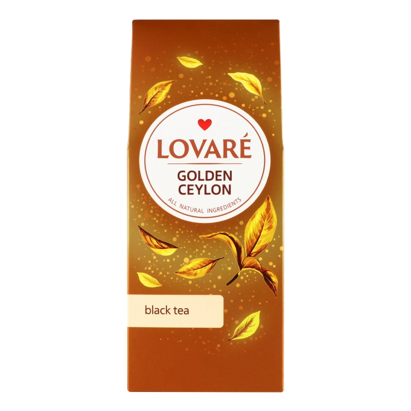 Чай чорний цейлонський байховий листовий Golden Ceylon Lovare к/у 80г