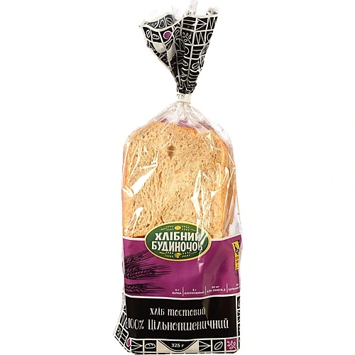 Хліб тостовий 100% цільнопшеничний Хлібний Будиночок 325г