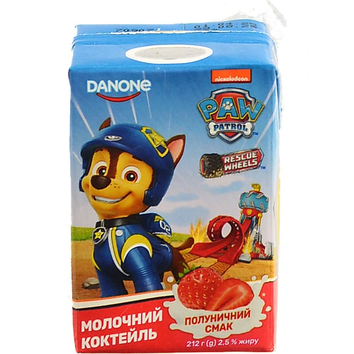 Коктейль молочний Paw Patrol 212г 2.5%полуниця