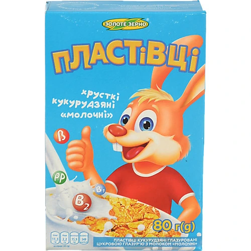 Пластівці кукурудзяні Золоте зерно 80г молоко