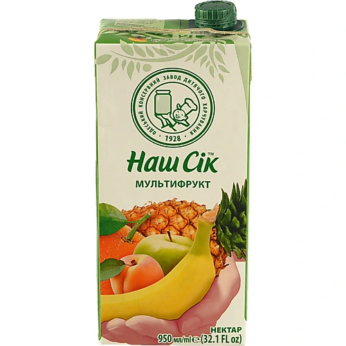 Нектар Наш сік 0.95л мультифрукт цитрус