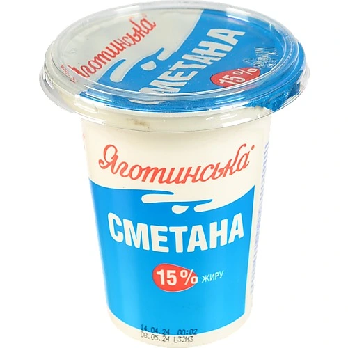 Сметана Яготинська 300г 15% ст