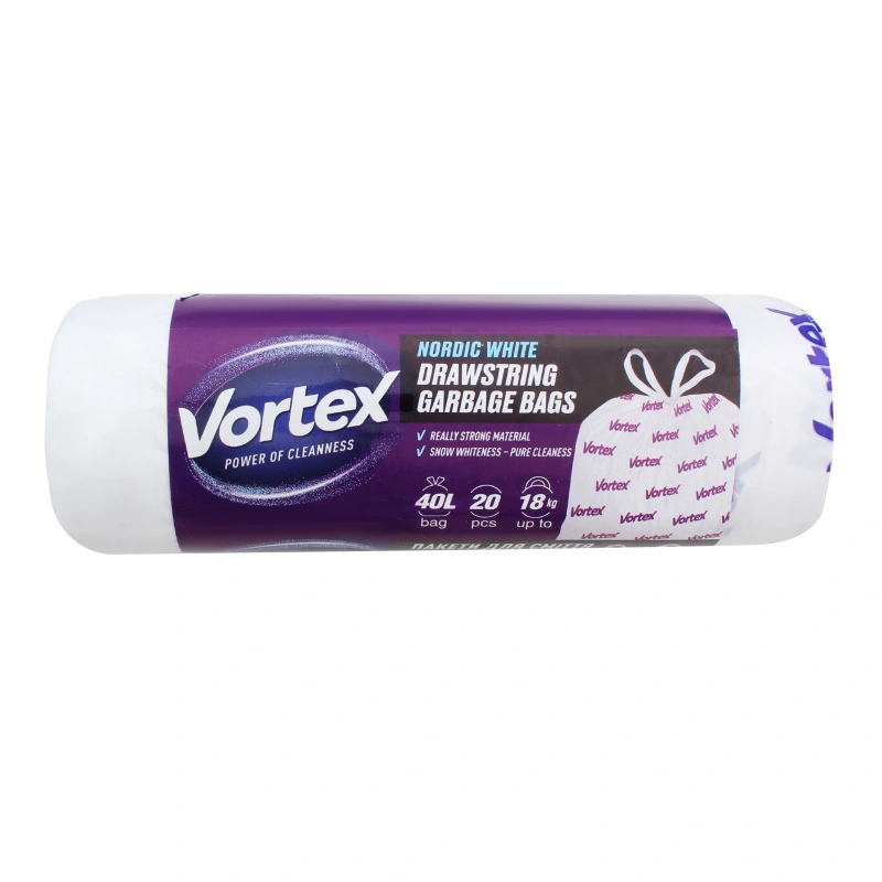 Пакети для сміття з зав'язками 40л Північно-білі Vortex 20шт