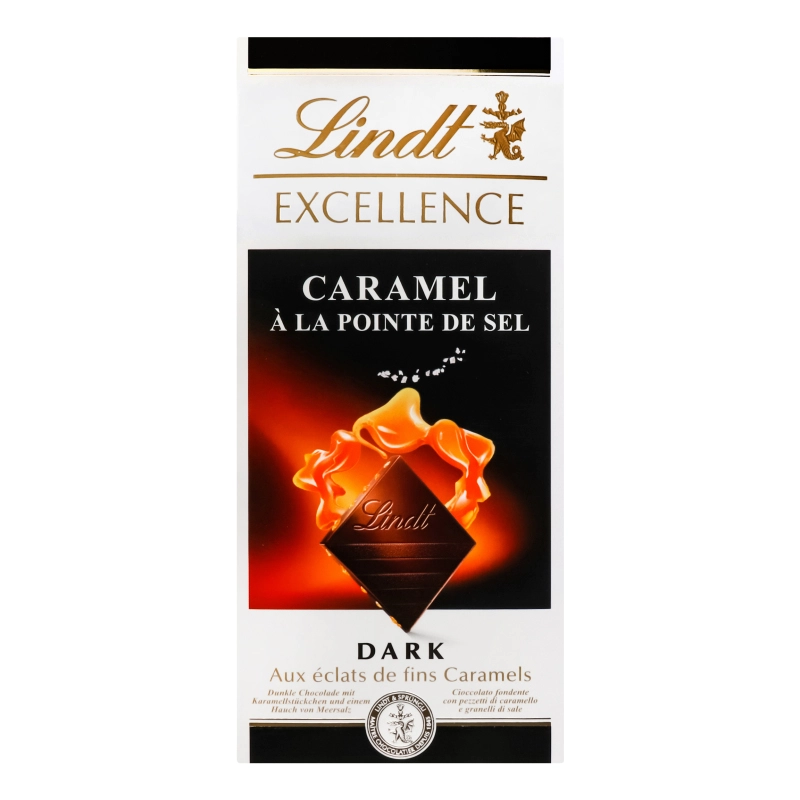 Шоколад чорний з морською сілью Caramel Excellence Lindt к/у 100г