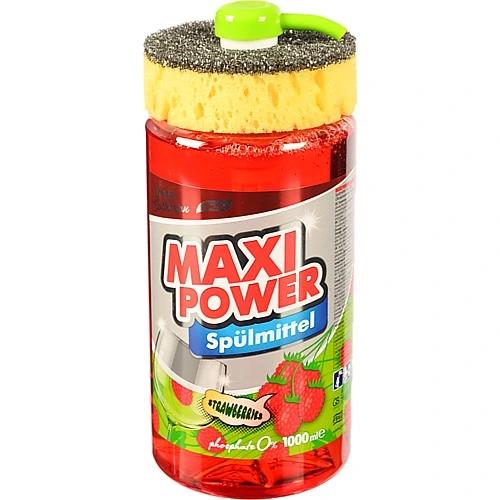 Засіб для миття посуду із запахом суниці Maxi Power 1л