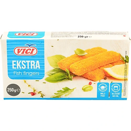 Палички рибні заморожені зі шматочків філе обсмажені в паніровці Ekstra Vici к/у 250г