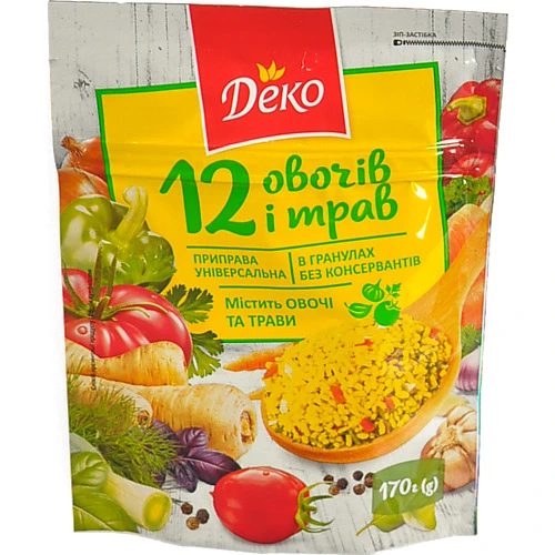 Приправа універсальна 12 овочів і трав Деко 170г