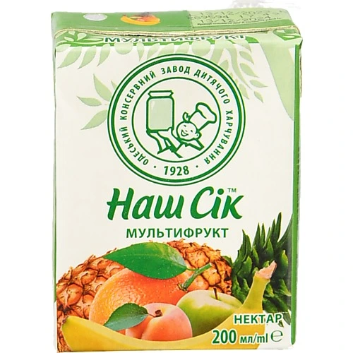 Нектар Наш сік 0.2л мультифрукт