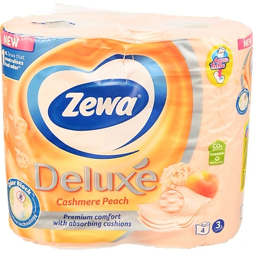 Папір туалетний 3-х шаровий Персик Deluxe Zewa 4шт