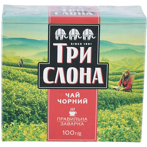 Чай Три Слона 100г чорний листовий