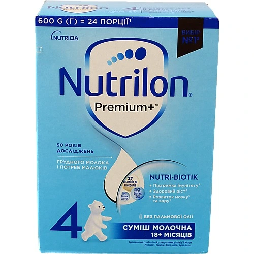 Суміш молочна суха для дітей від 18 міс 4 Premium+ Nutrilon к/у 600г