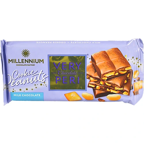 Шоколад Millennium 100г very peri молочний з начинкою. печивом та арахісом