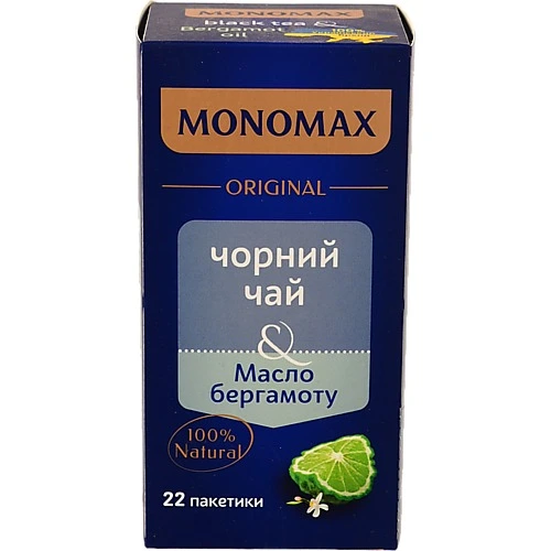 Чай чорний цейлонський байховий дрібний Масло бергамоту Original Monomax к/у 22х2г