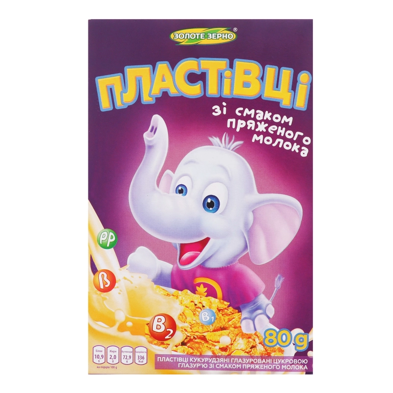 Пластівці кукурудзяні Золоте зерно 80г топлене молоко